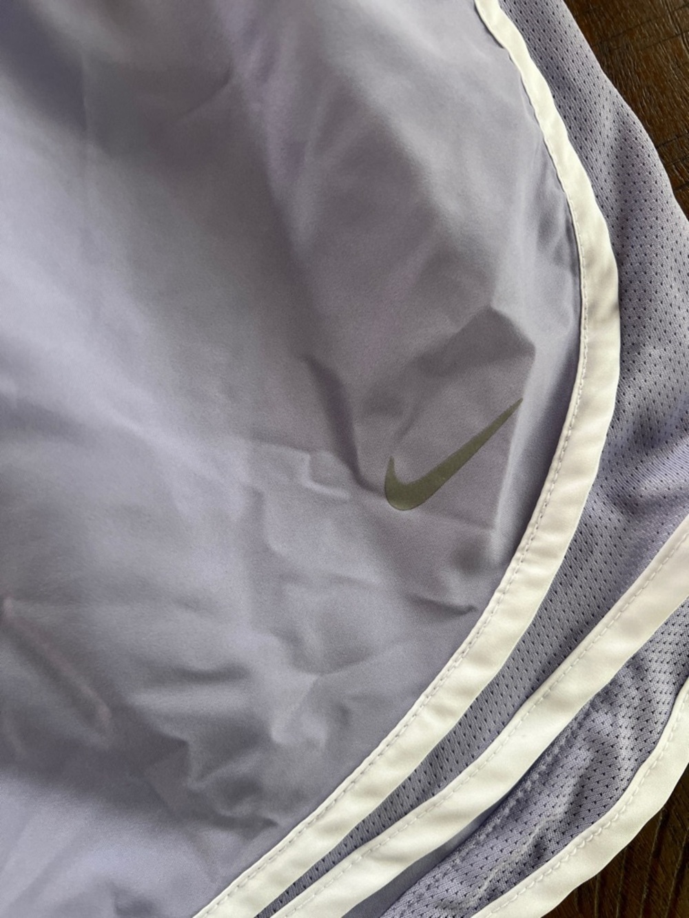 Like🆕NIKE Lavender Women's Athletic Shorts with White Trim - Picture 2 of 12